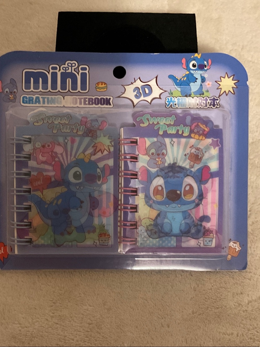 Mini Cartoon Spiral Notebook Duo - Blue Cute Character Design